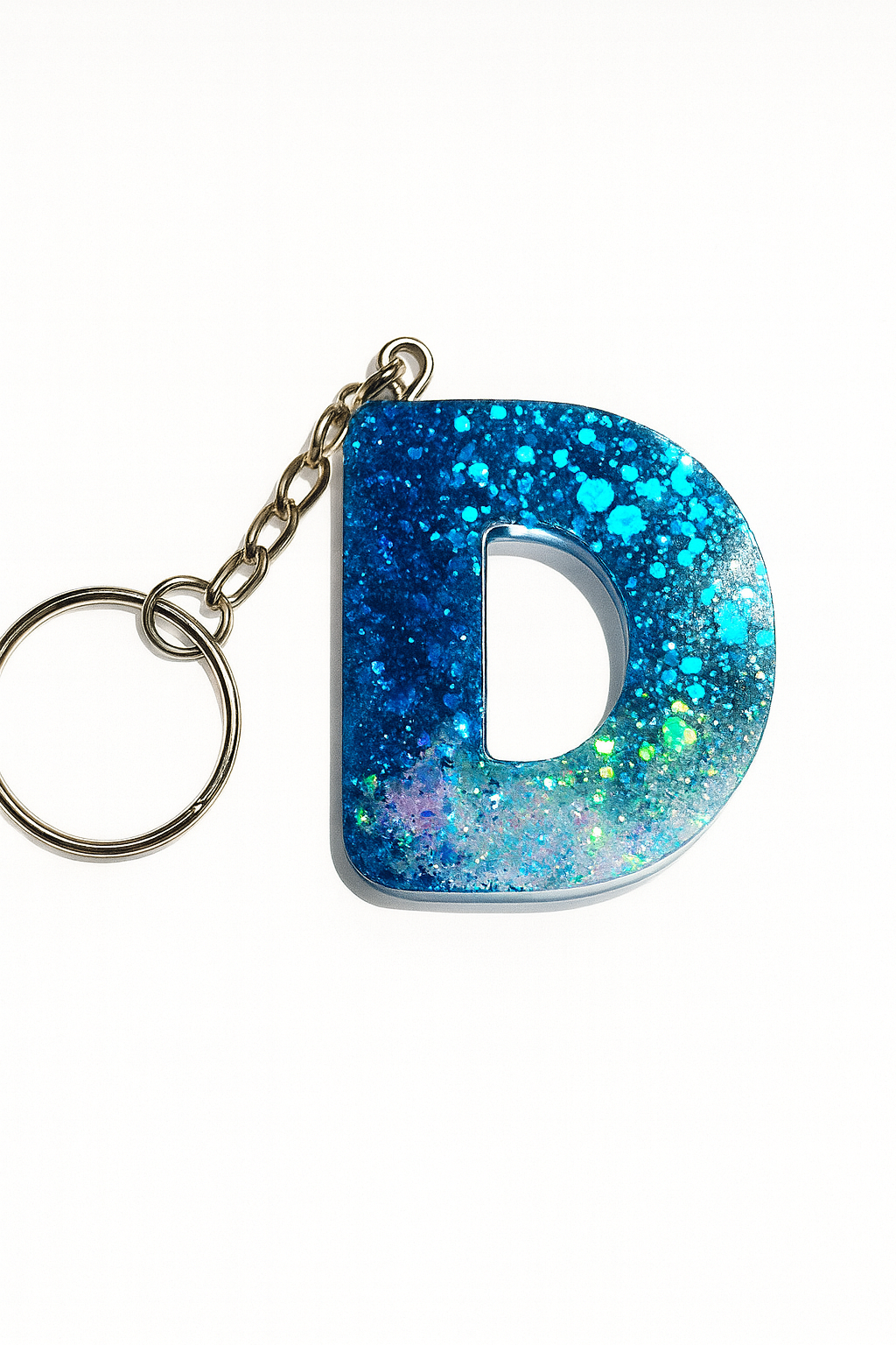 Porte-clé "Lettre D" en résine - Personnalisable