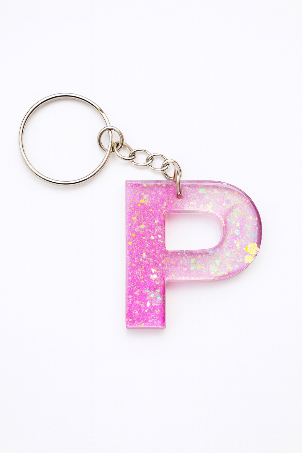 Porte-clé "lettre P" en résine - Personnalisable