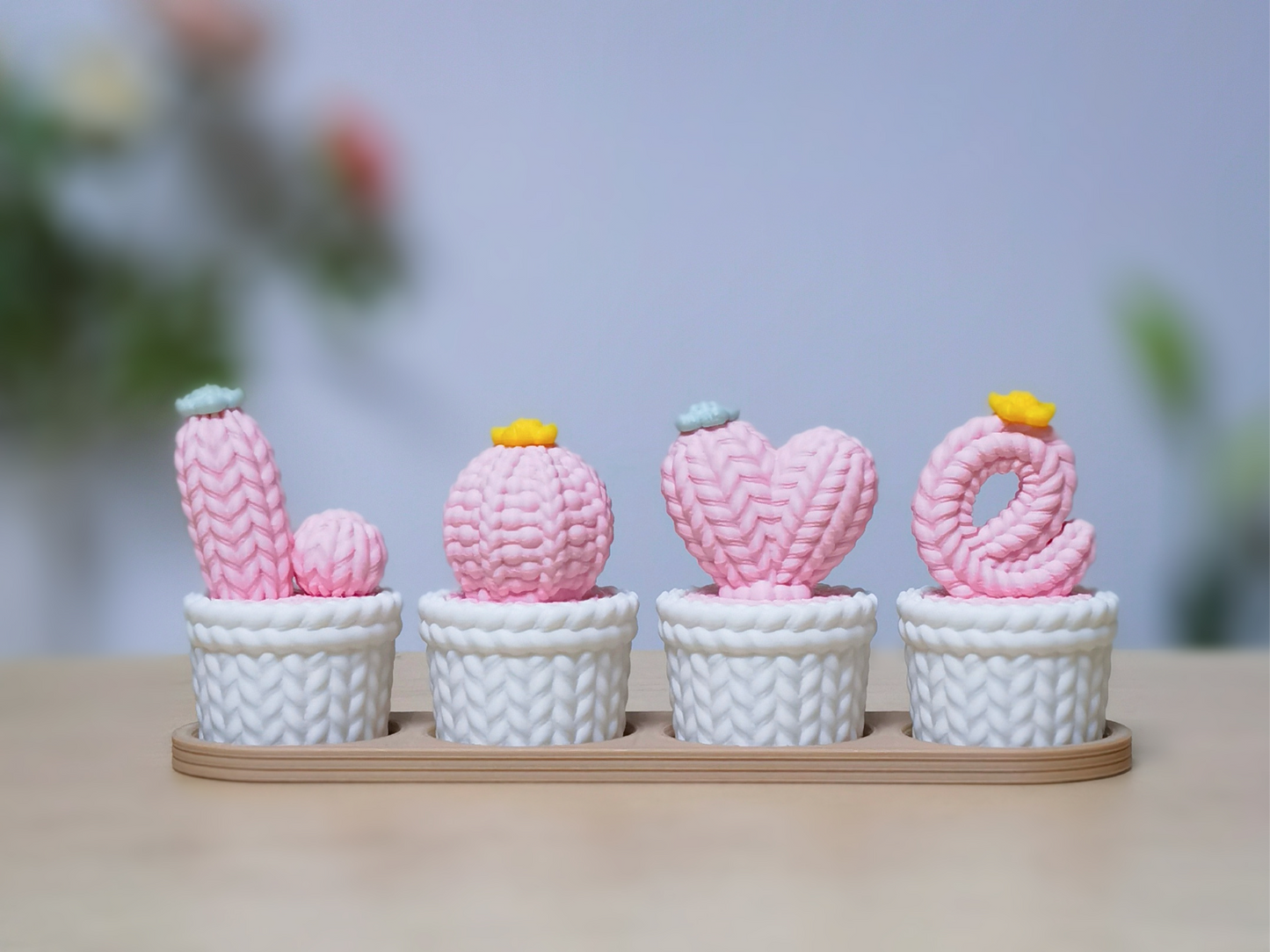 Pots cactus “LOVE” personnalisables – Décoration imprimée en 3D