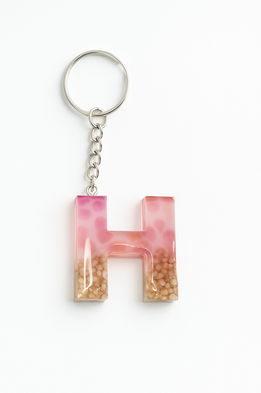 Porte-clé "Lettre H" en résine - Personnalisable