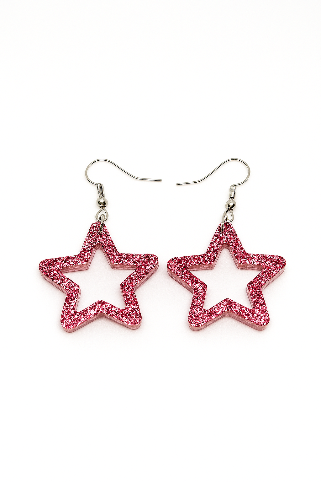 Boucles d’oreilles Étoile – Rose Paillette