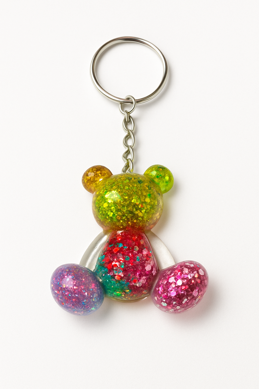 Porte-clé Nounours Arc-en-Ciel – Éclats Multicolores