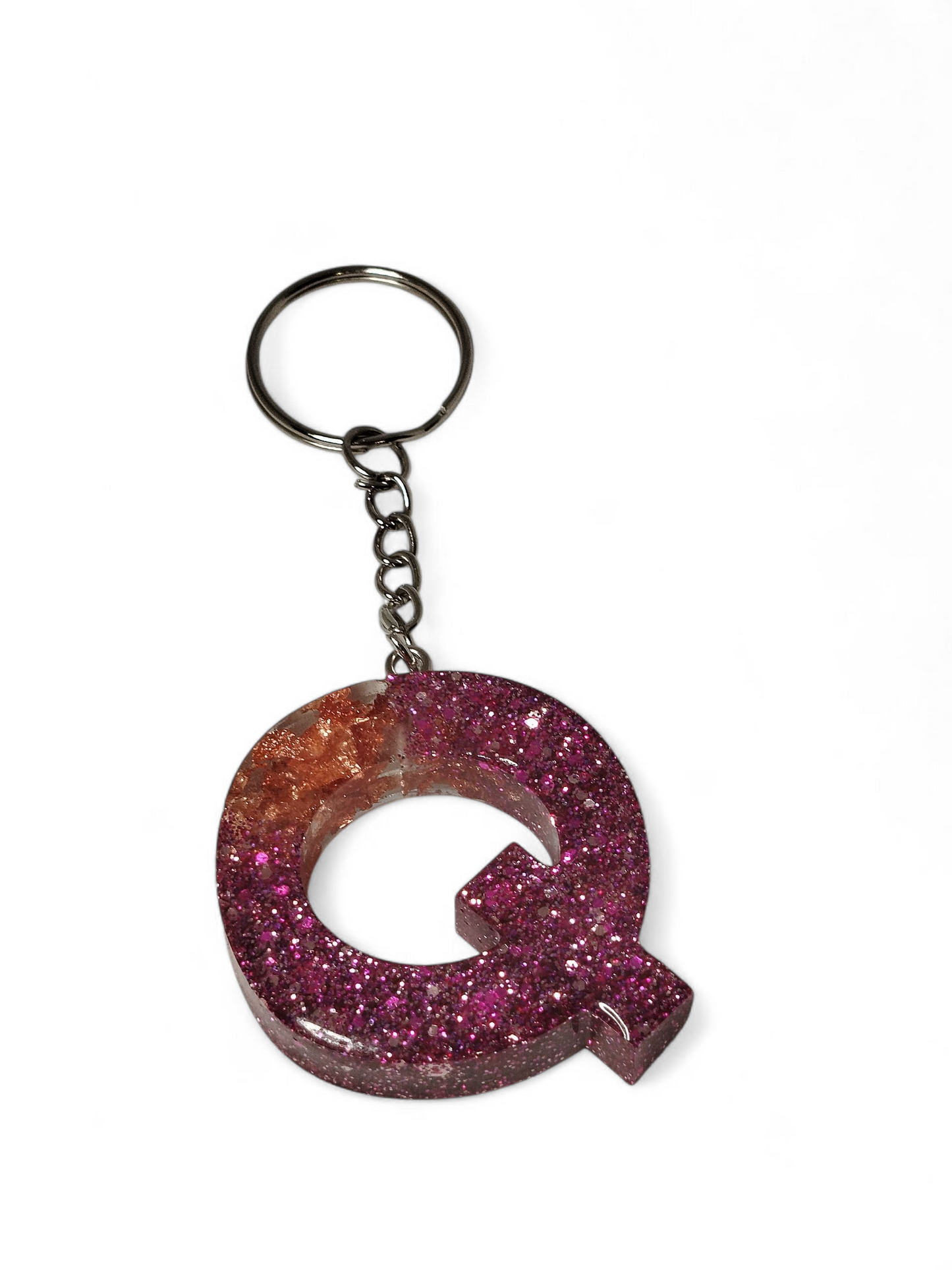 Porte-clé "lettre Q" en résine - Personnalisable
