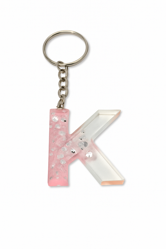 Porte-clé "lettre K" en résine - Personnalisable