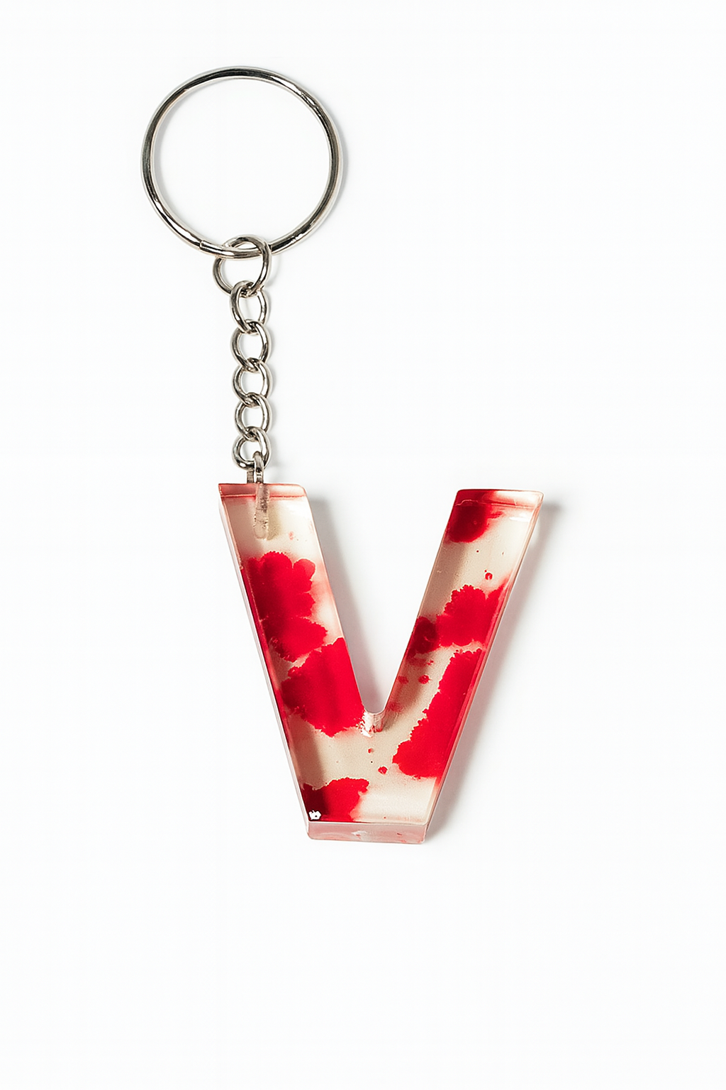 Porte-clé "lettre V" en résine - Personnalisable