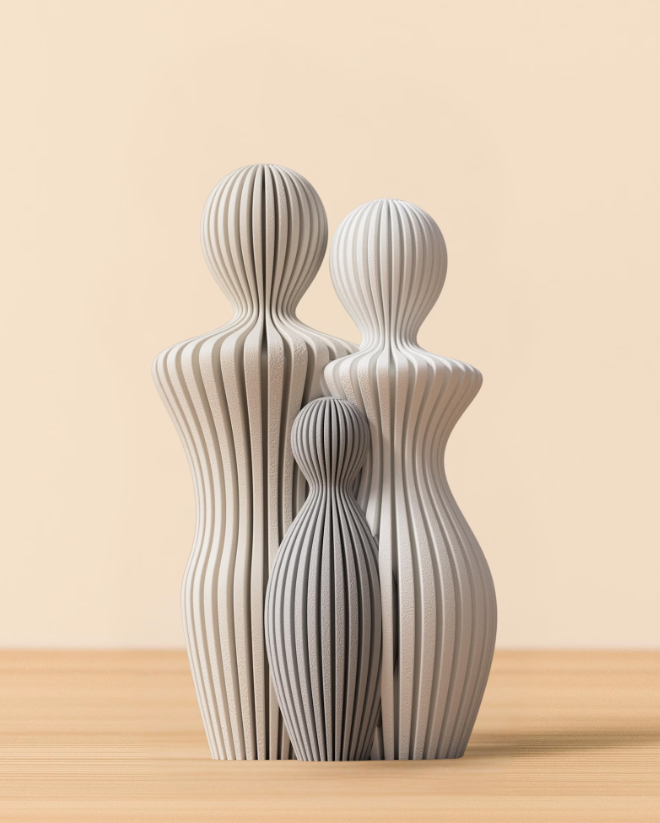 Famille décorative 3D personnalisable – Figurines modernes