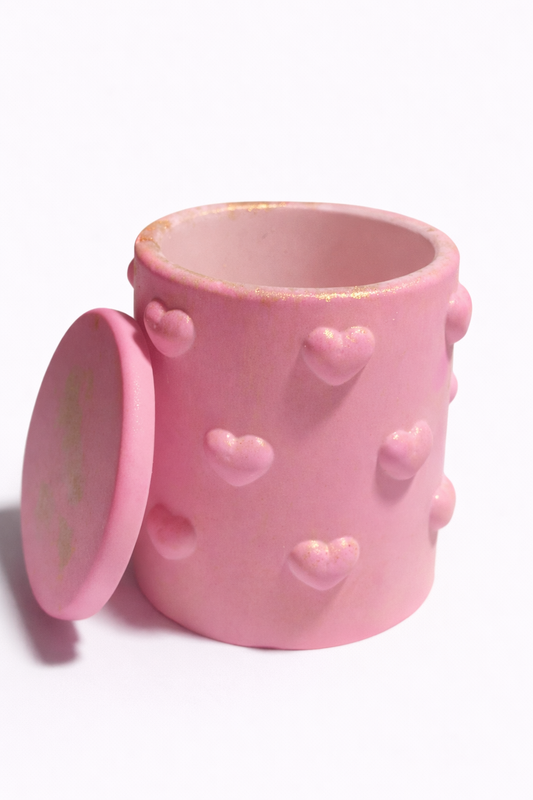 Boîte décorative cœurs avec couvercle – personnalisable