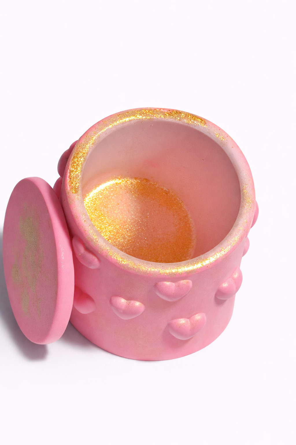 Boîte décorative cœurs avec couvercle – personnalisable