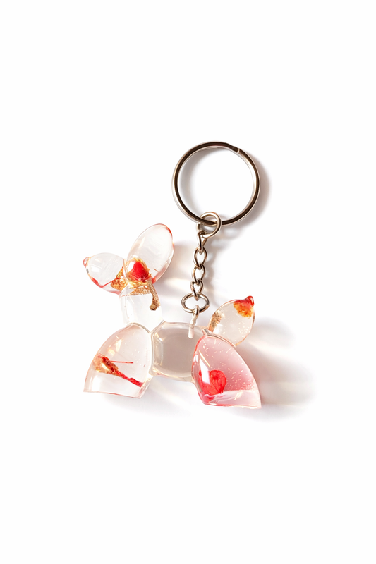 Porte-clé chien ballon – Résine personnalisable