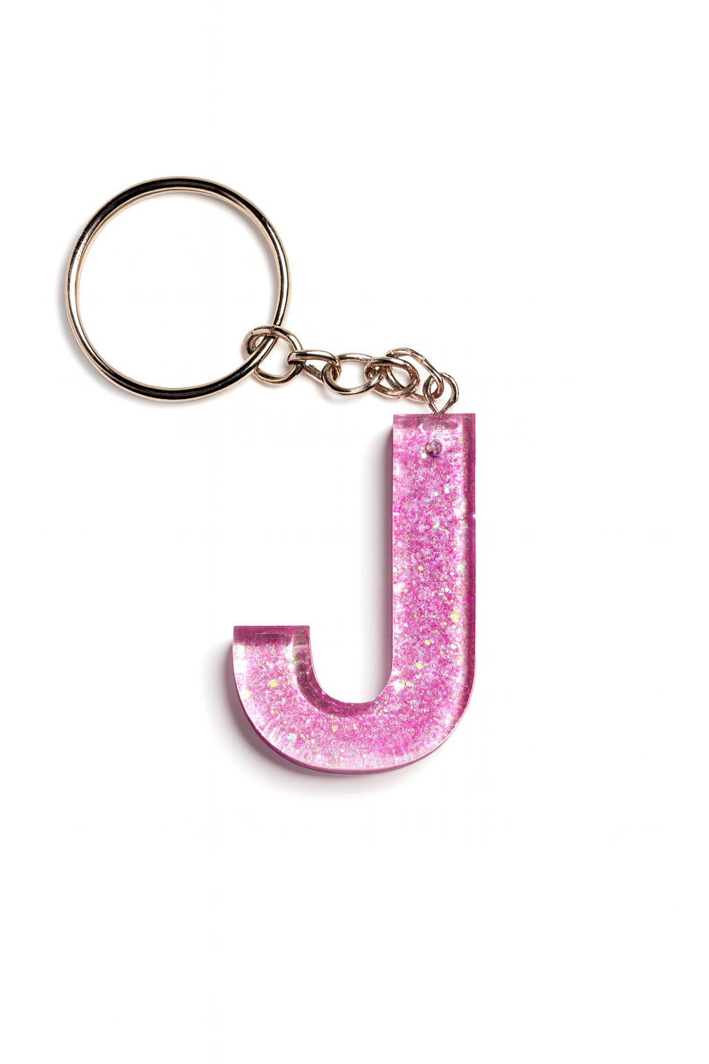 Porte-clé "lettre J" en résine - Personnalisable