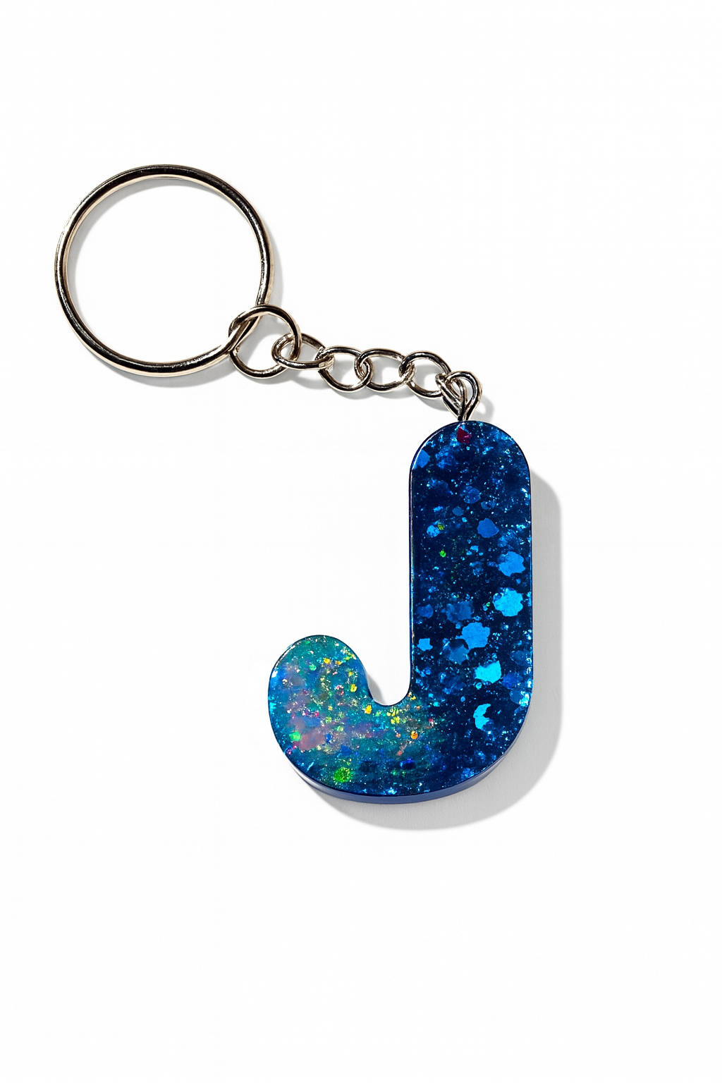 Porte-clé "lettre J" en résine - Personnalisable