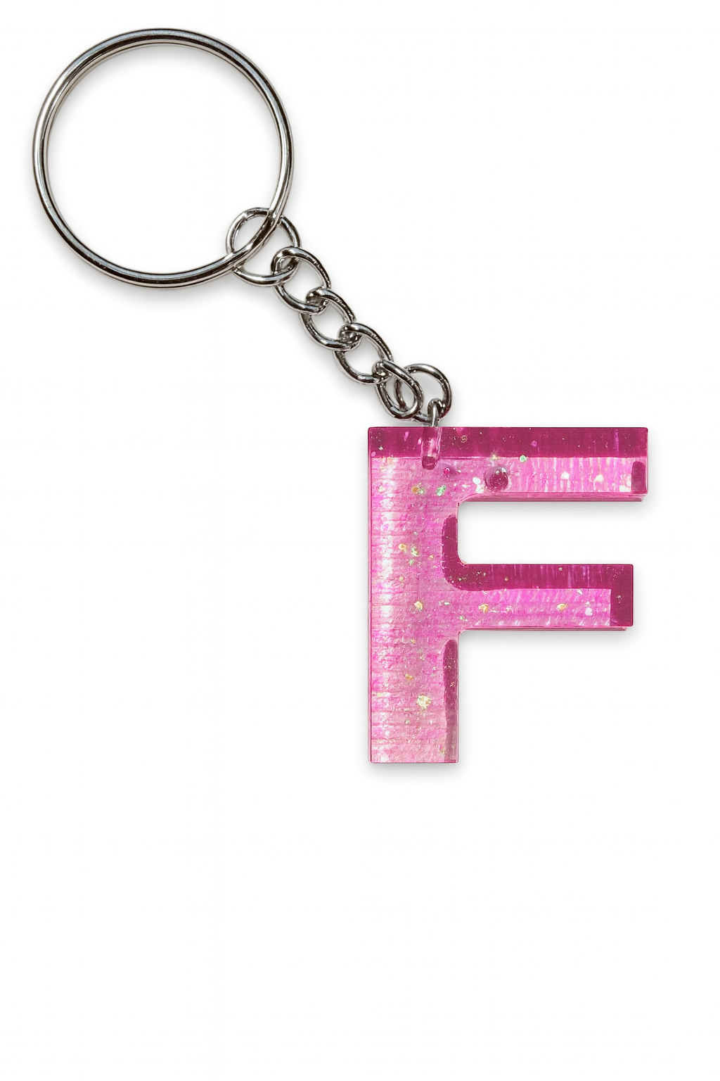 Porte-clé "Lettre F" en résine - Personnalisable