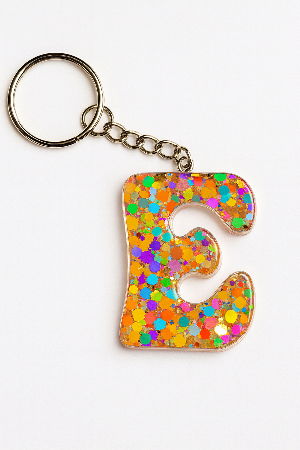 Porte-clé "Lettre E" en résine - Personnalisable