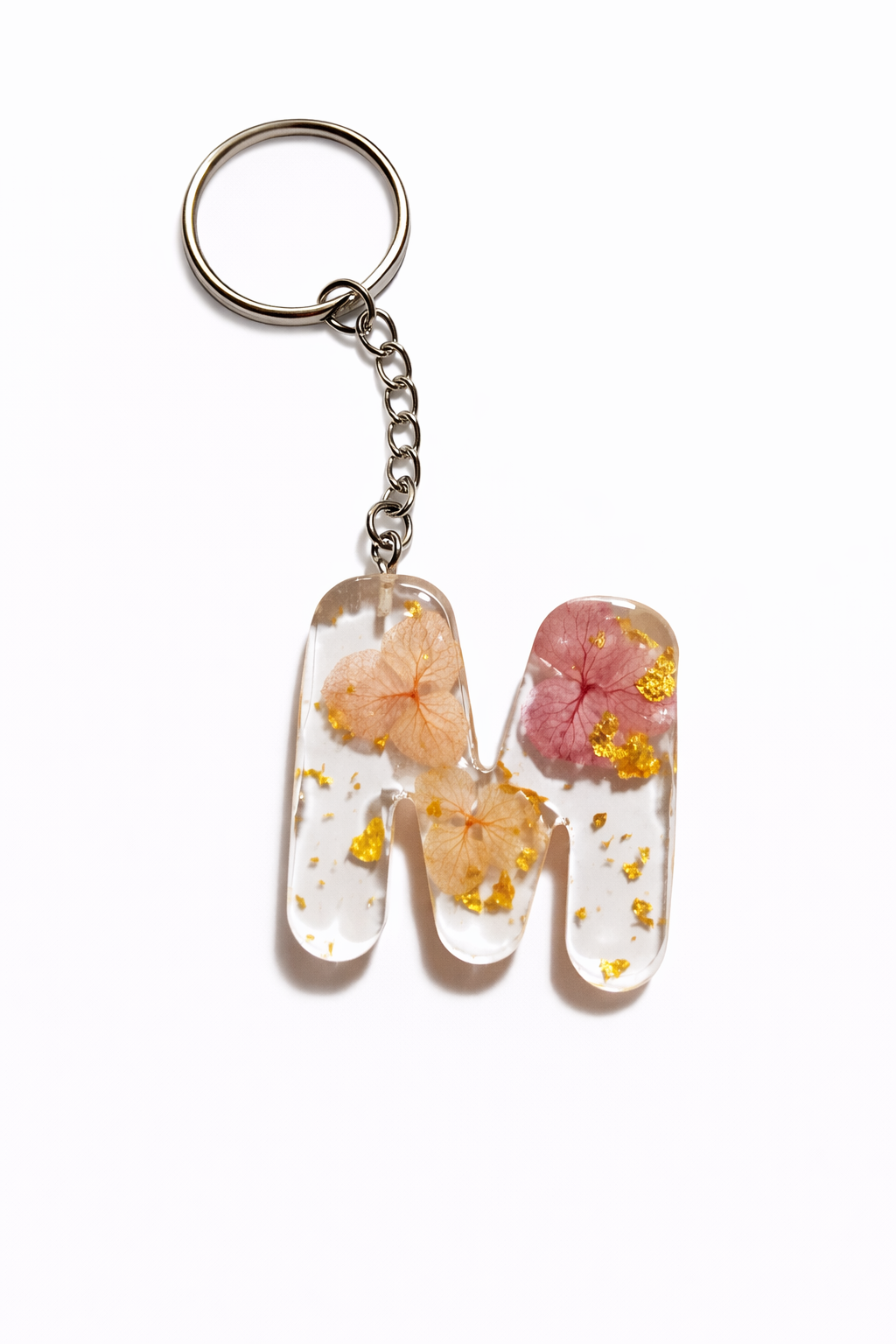 Porte-clé "Lettre" M en résine epoxy