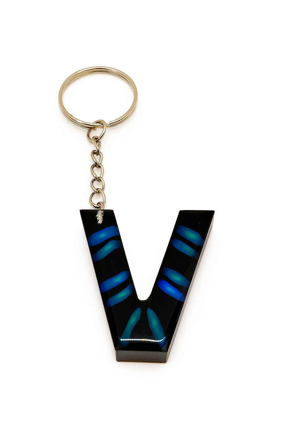 Porte-clé "lettre V" en résine - Personnalisable