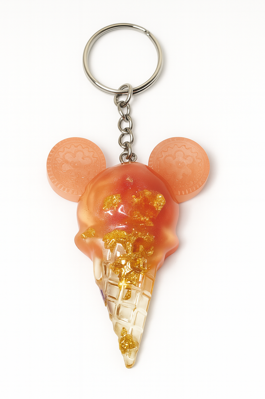 Porte-clé Cornet Magique – Rose Fondant