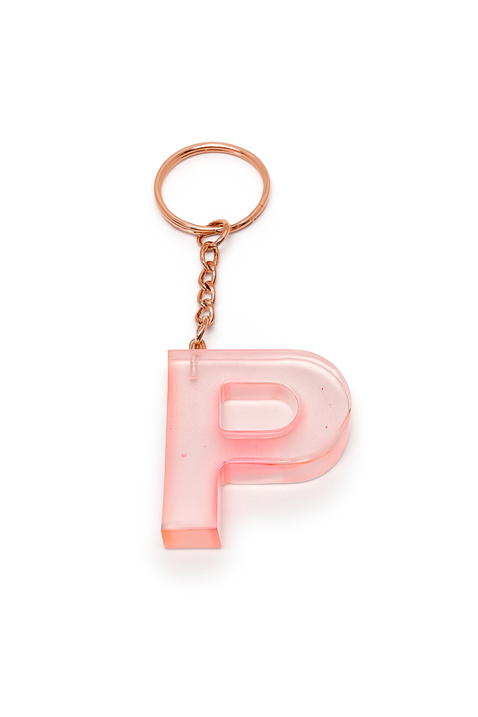 Porte-clé "lettre P" en résine - Personnalisable