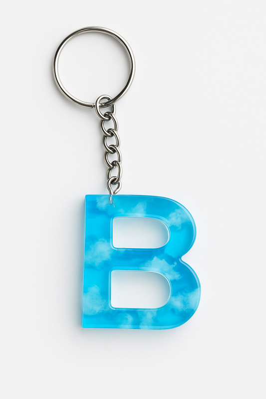 Porte-clé "Lettre B" en résine - Personnalisable