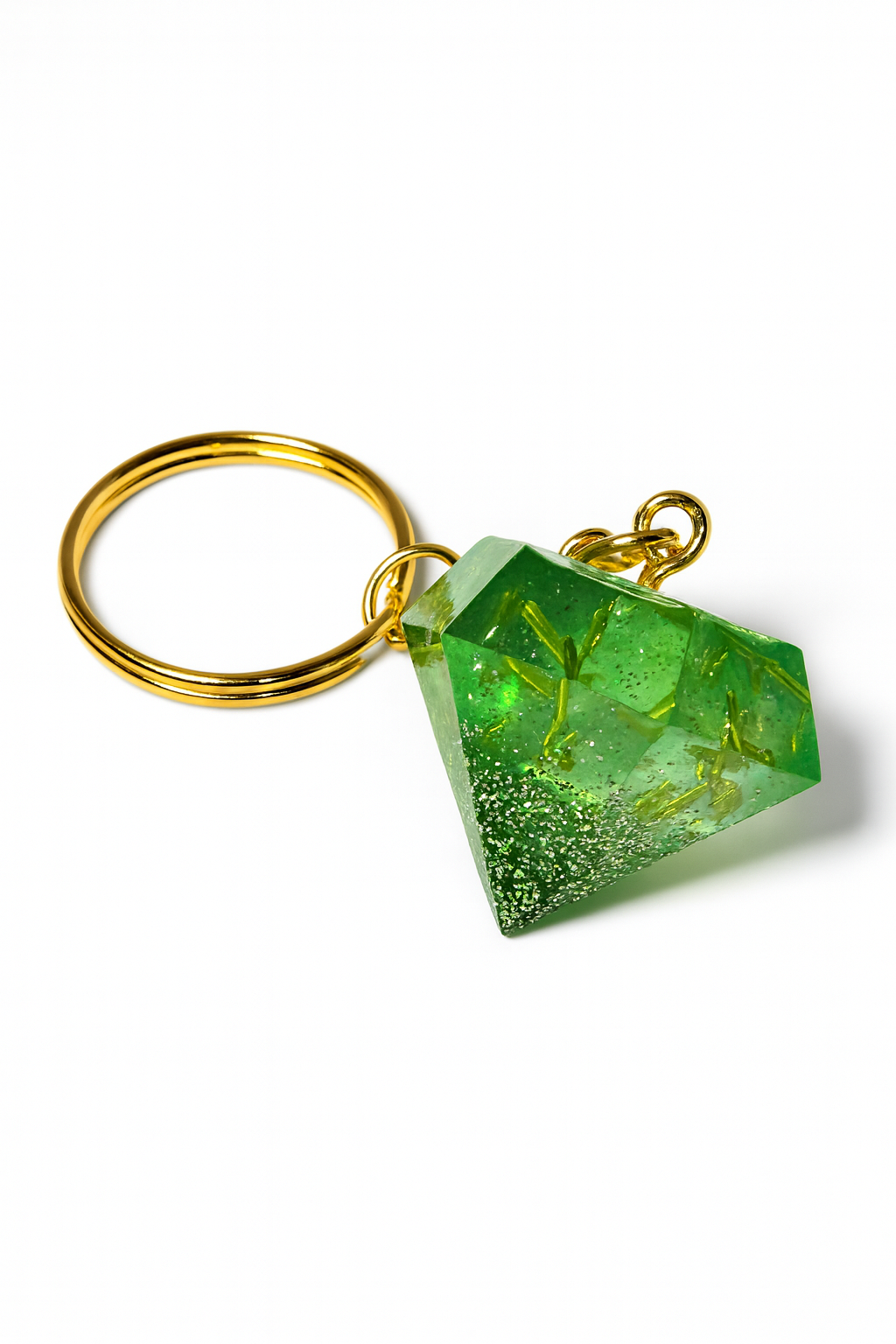 Porte-clé Résinou – Diamant Étincelant en Résine
