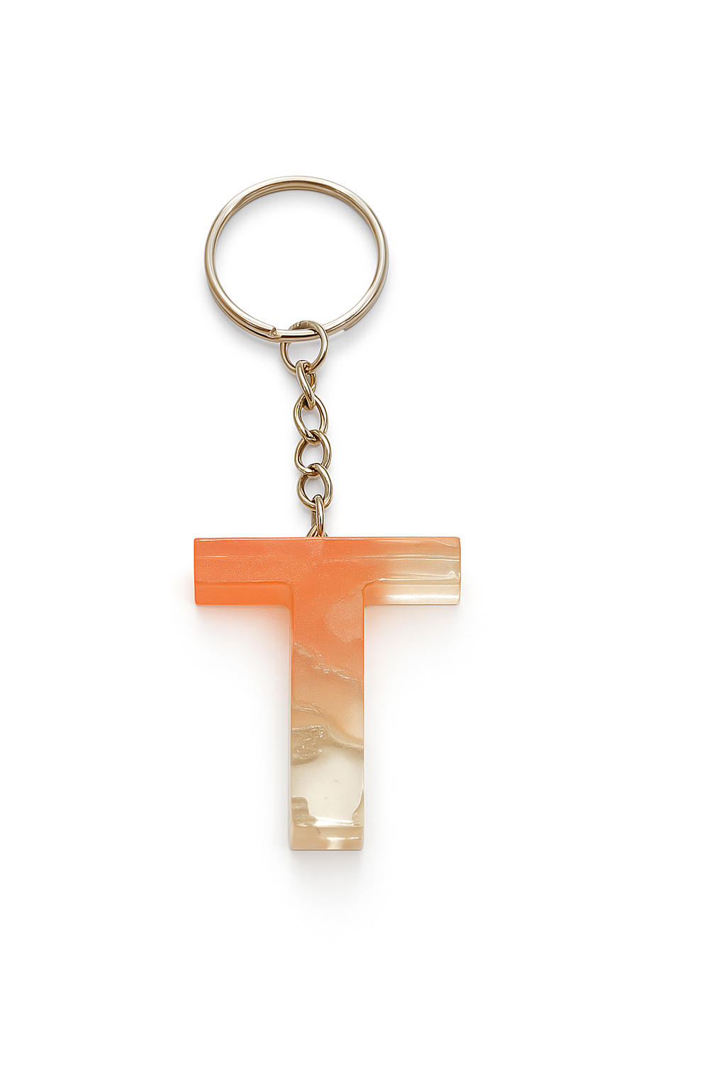 Porte-clé "lettre T" en résine - Personnalisable
