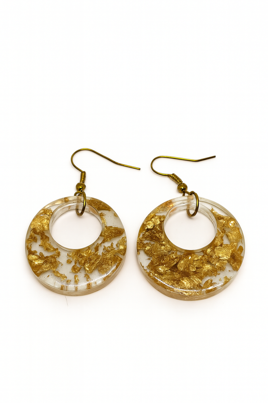 Boucles “Éclat Doré” – Cercle Feuille d’Or
