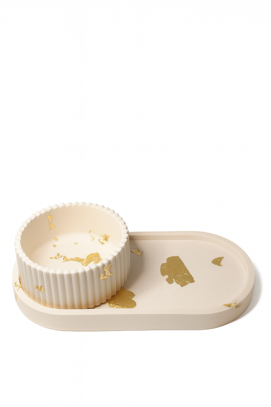 Set plateau & coupelle – Éclats d’or