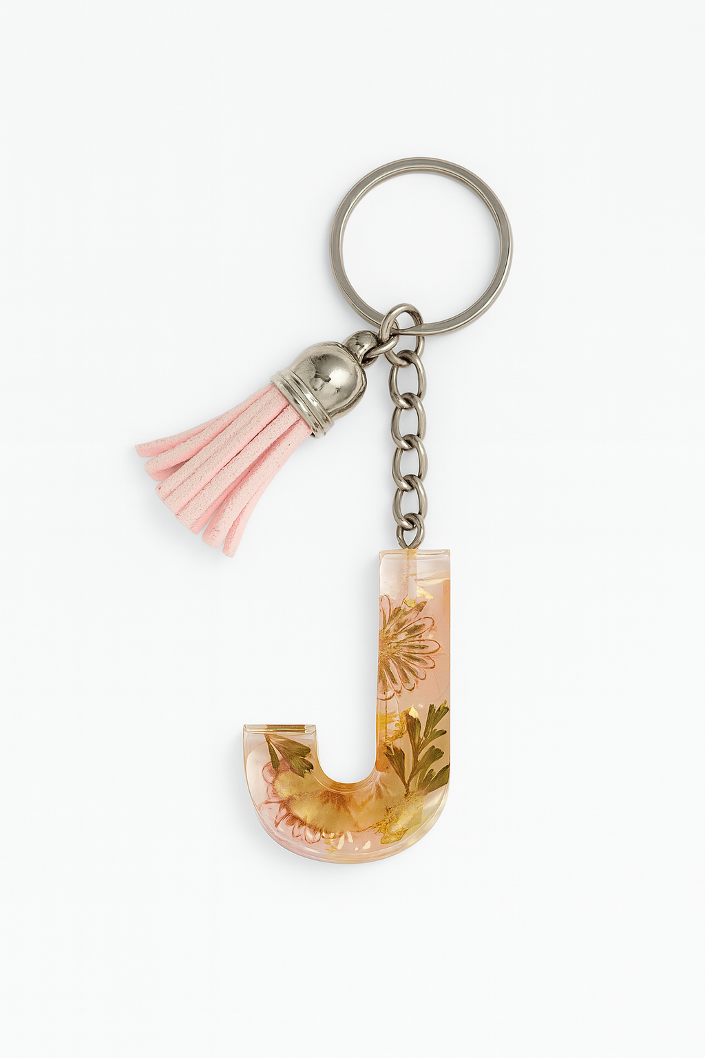 Porte-clé "lettre J" en résine - Personnalisable