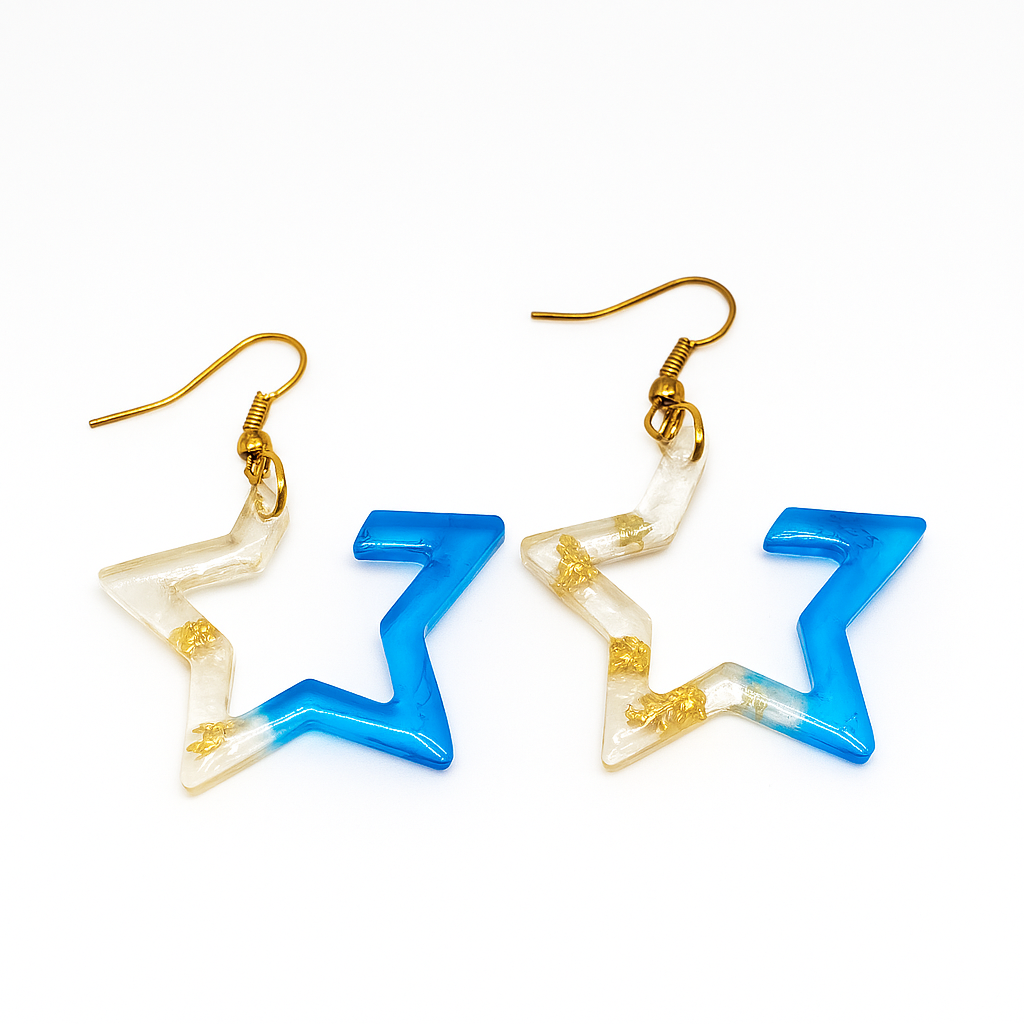 Boucles d’oreilles Étoiles – Azur Doré