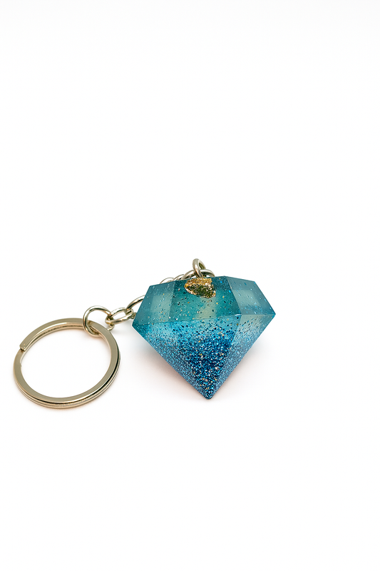 Porte-clé Résinou – Diamant Étincelant en Résine