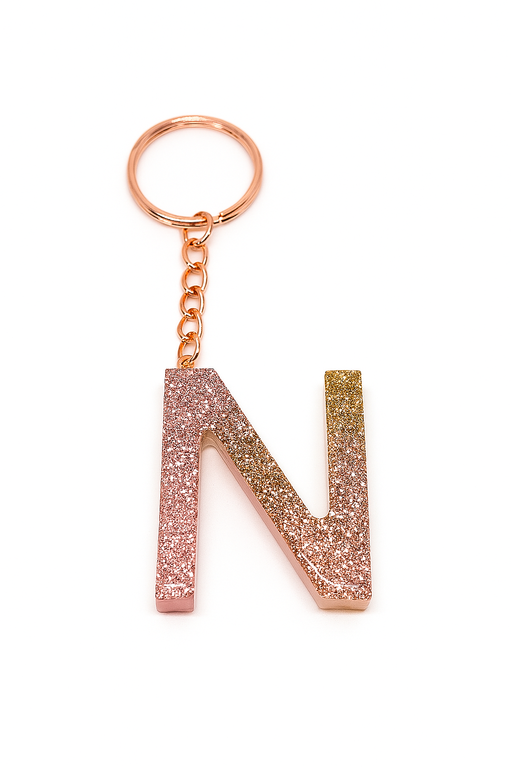 Porte-clé "lettre N" en résine - Personnalisable