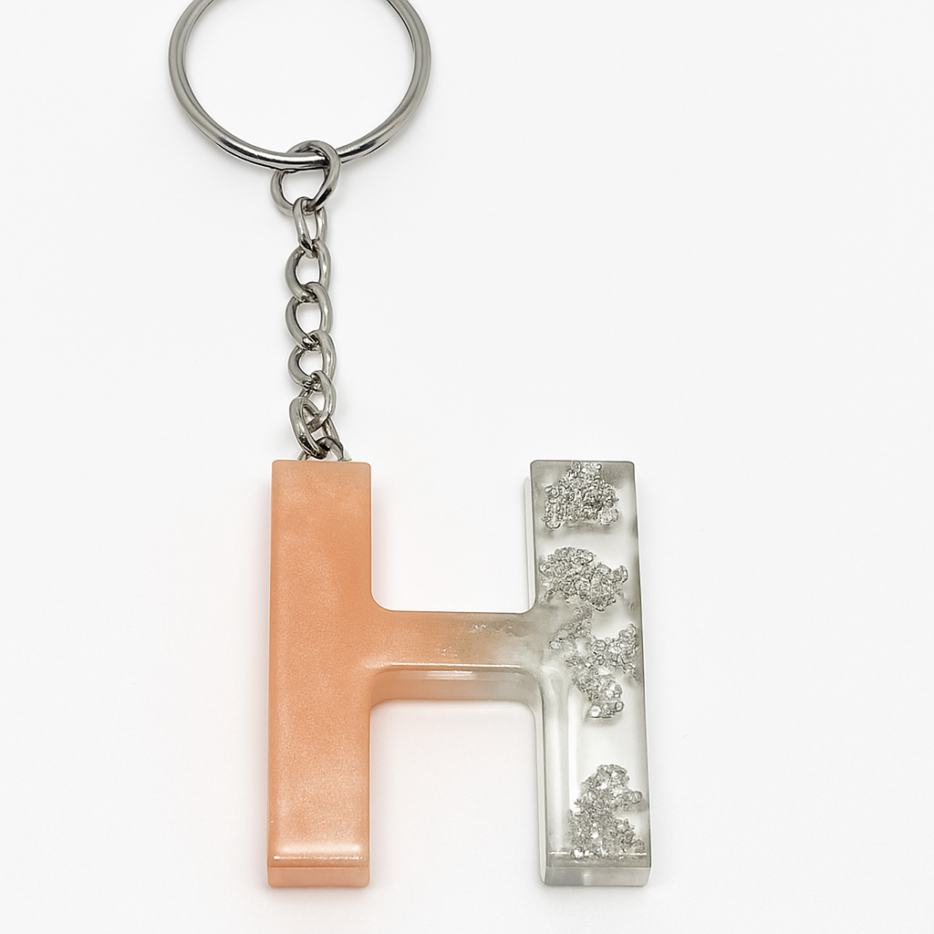 Porte-clé "Lettre H" en résine - Personnalisable