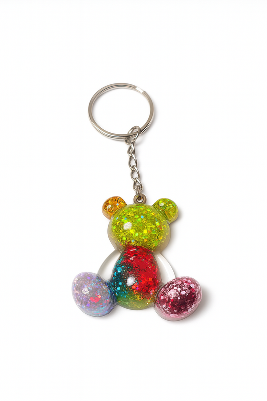 Porte-clé Nounours Arc-en-Ciel – Éclats Multicolores