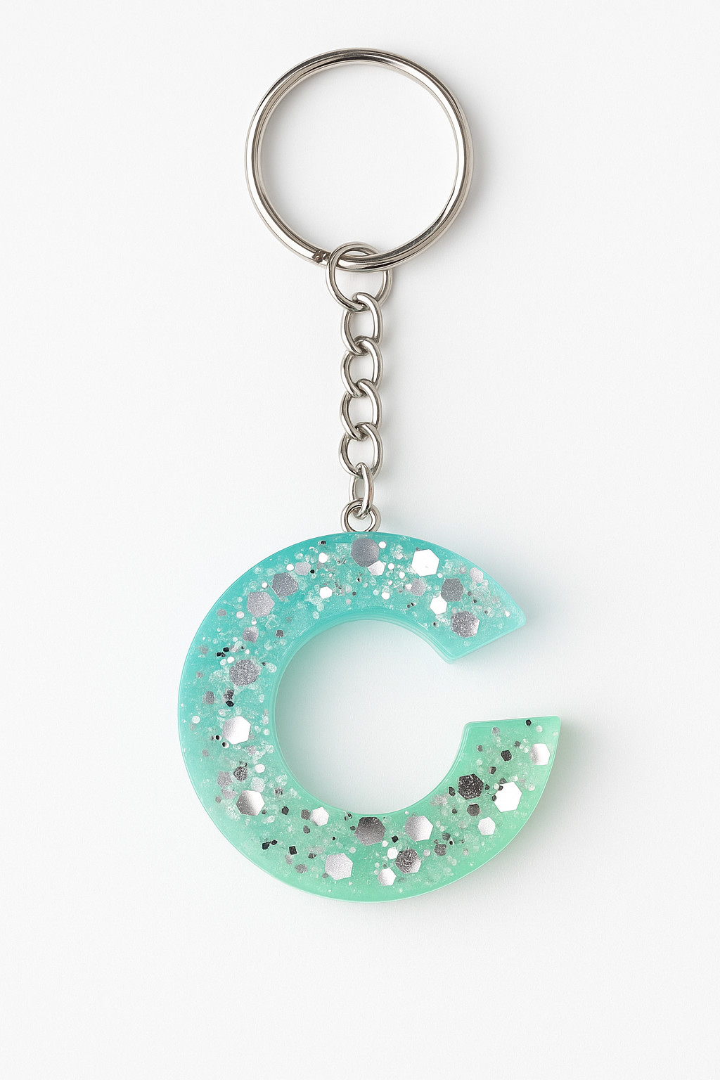 Porte-clé "Lettre C" en résine - Personnalisable