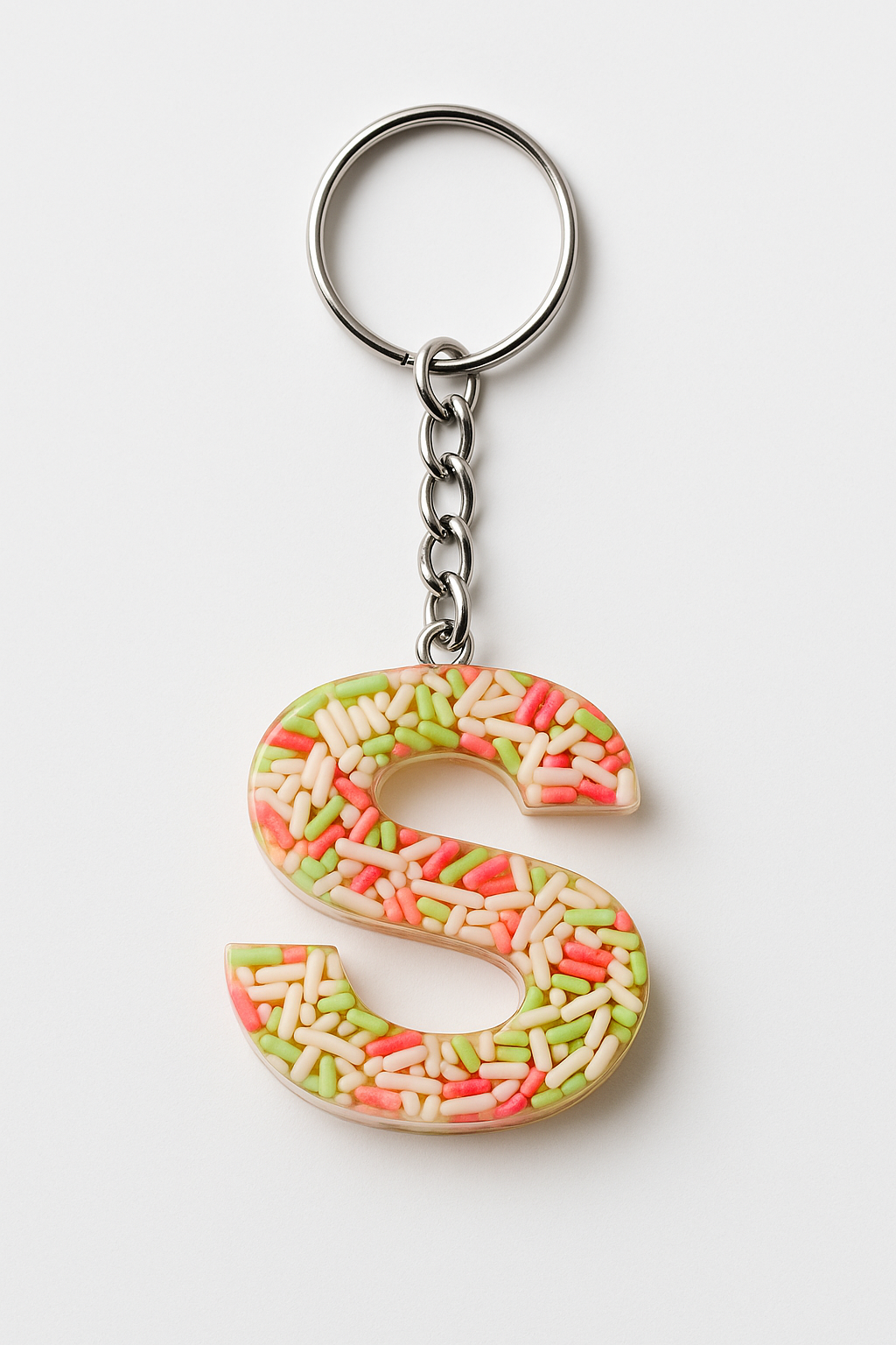 Porte-clé "lettre S" en résine - Personnalisable