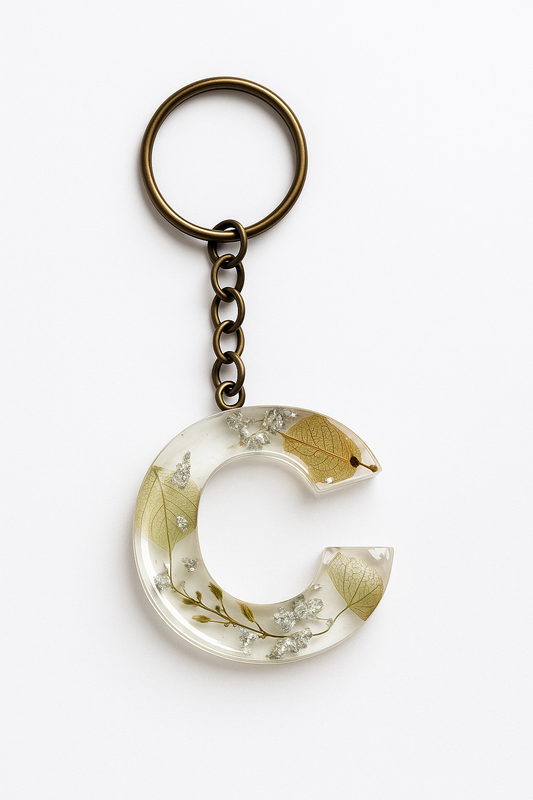 Porte-clé "Lettre C" en résine - Personnalisable