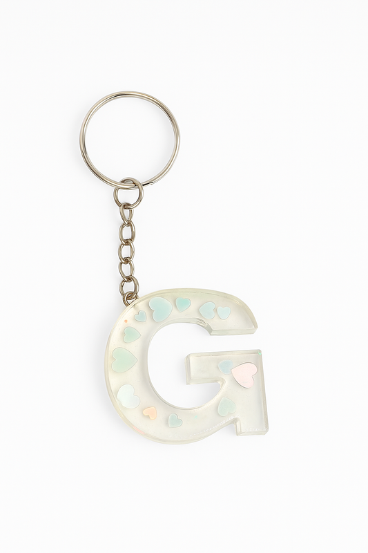 Porte-clé "Lettre G" en résine - Personnalisable