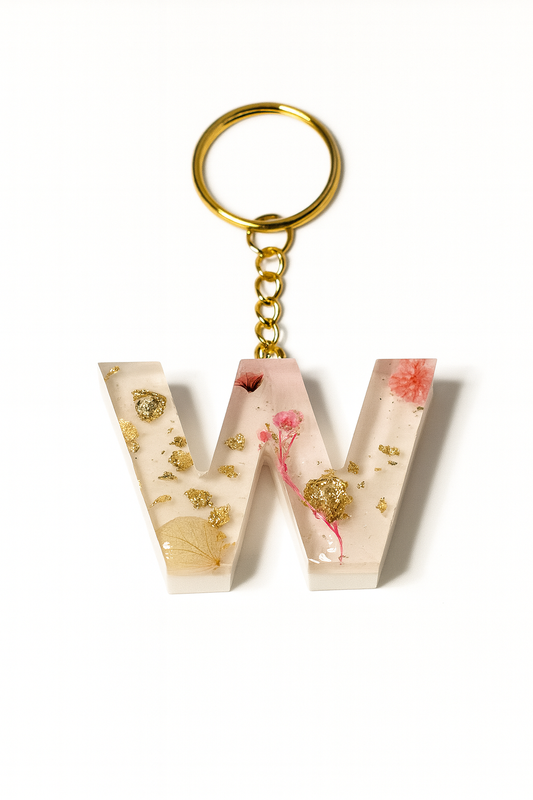 Porte-clé "lettre W" en résine - Personnalisable