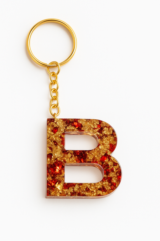 Porte-clé "Lettre B" en résine - Personnalisable