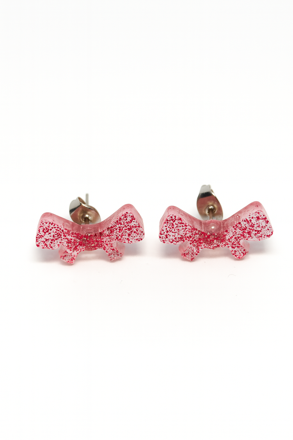 Mini boucles “Paillettes de Nœud” – Rose bonbon