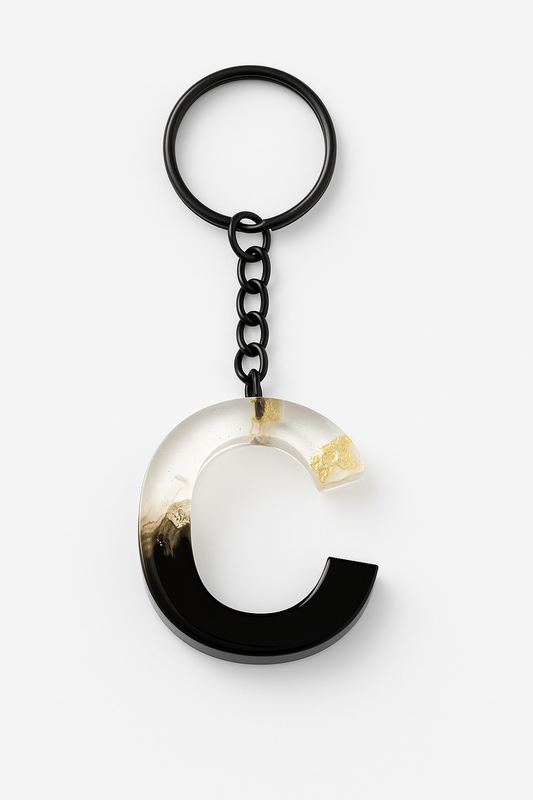 Porte-clé "Lettre C" en résine - Personnalisable