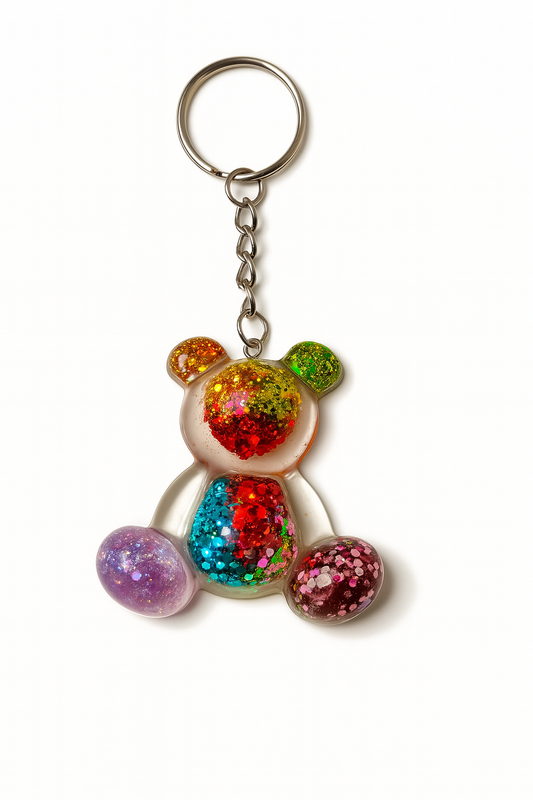 Porte-clé Nounours Arc-en-Ciel – Éclats Multicolores