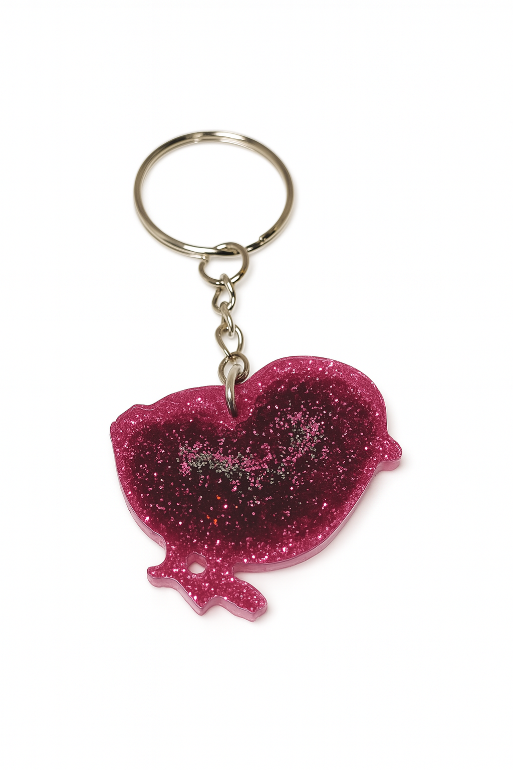 Porte-clé Poussin – Framboise Pailletée