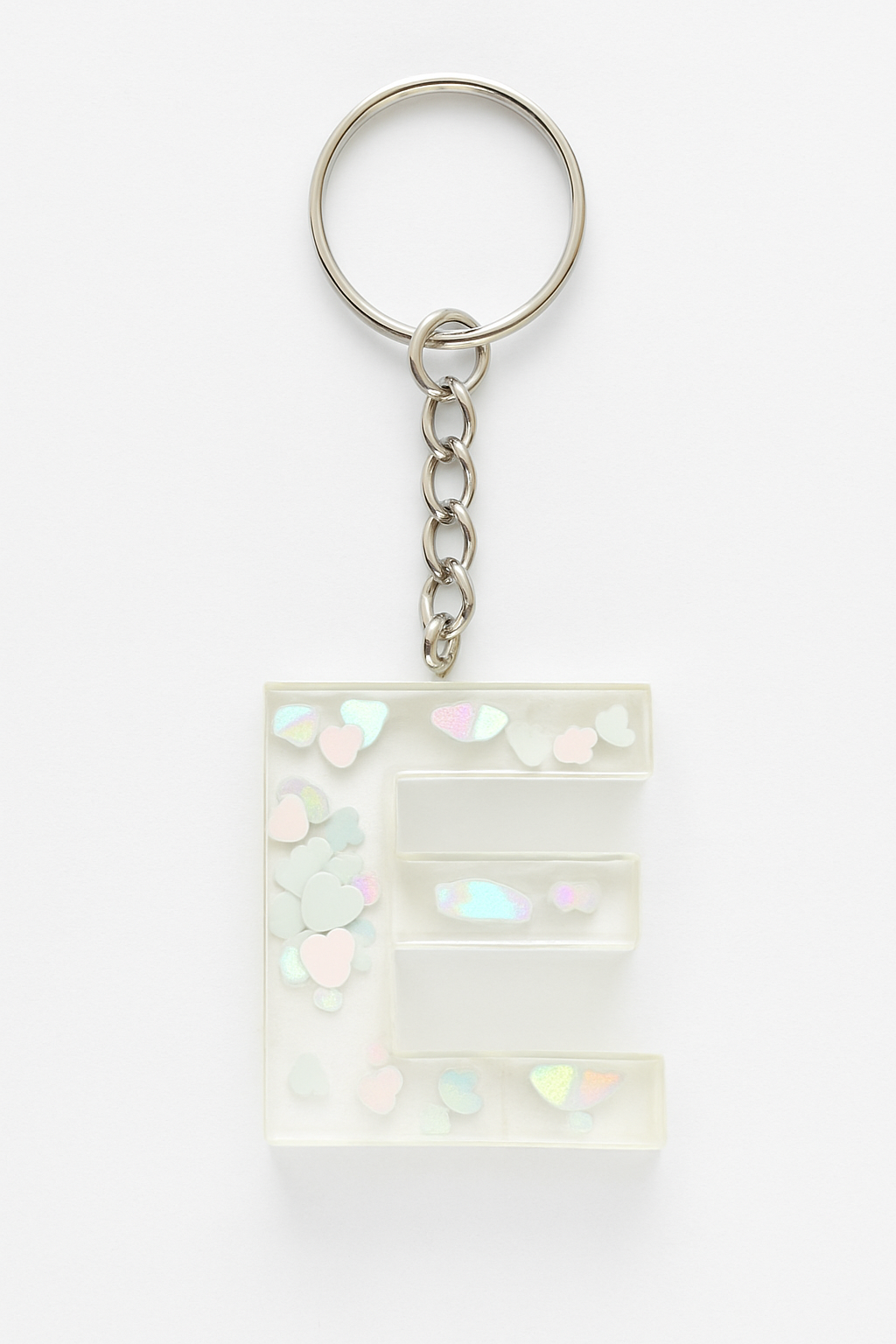 Porte-clé "Lettre E" en résine - Personnalisable