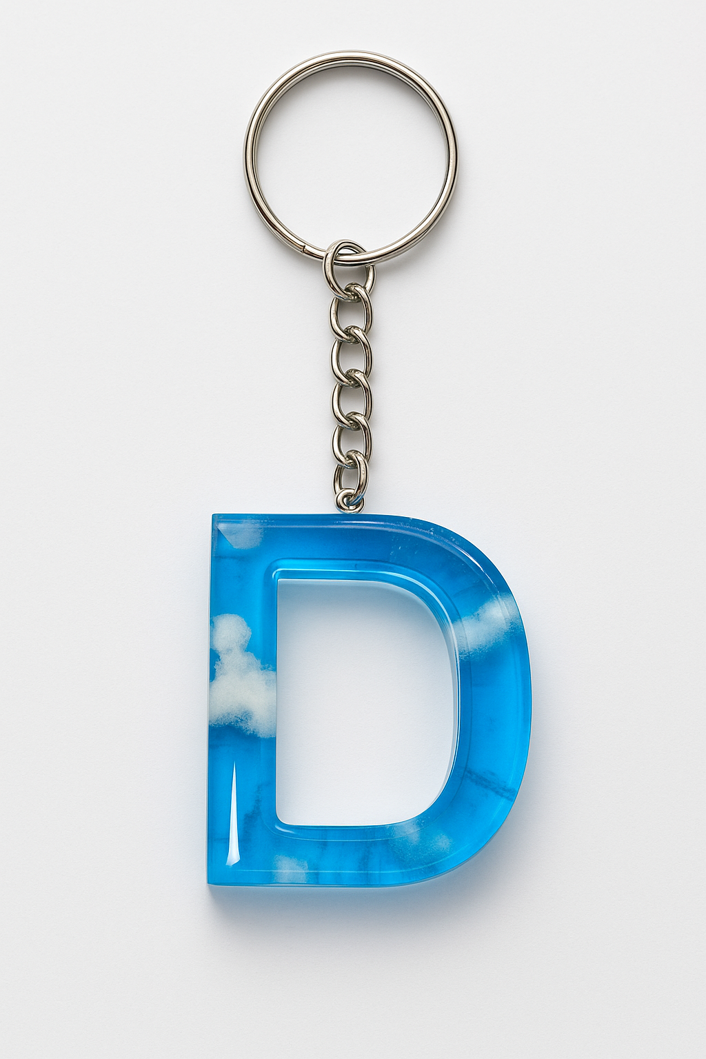 Porte-clé "Lettre D" en résine - Personnalisable