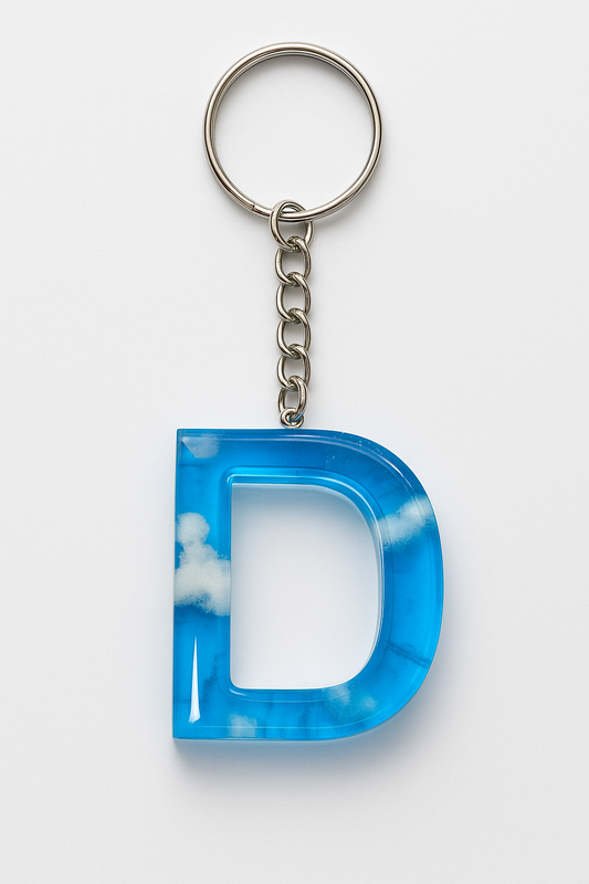 Porte-clé "Lettre D" en résine - Personnalisable