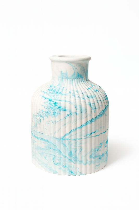 Vase Marbré Aqua – Ondes Douces