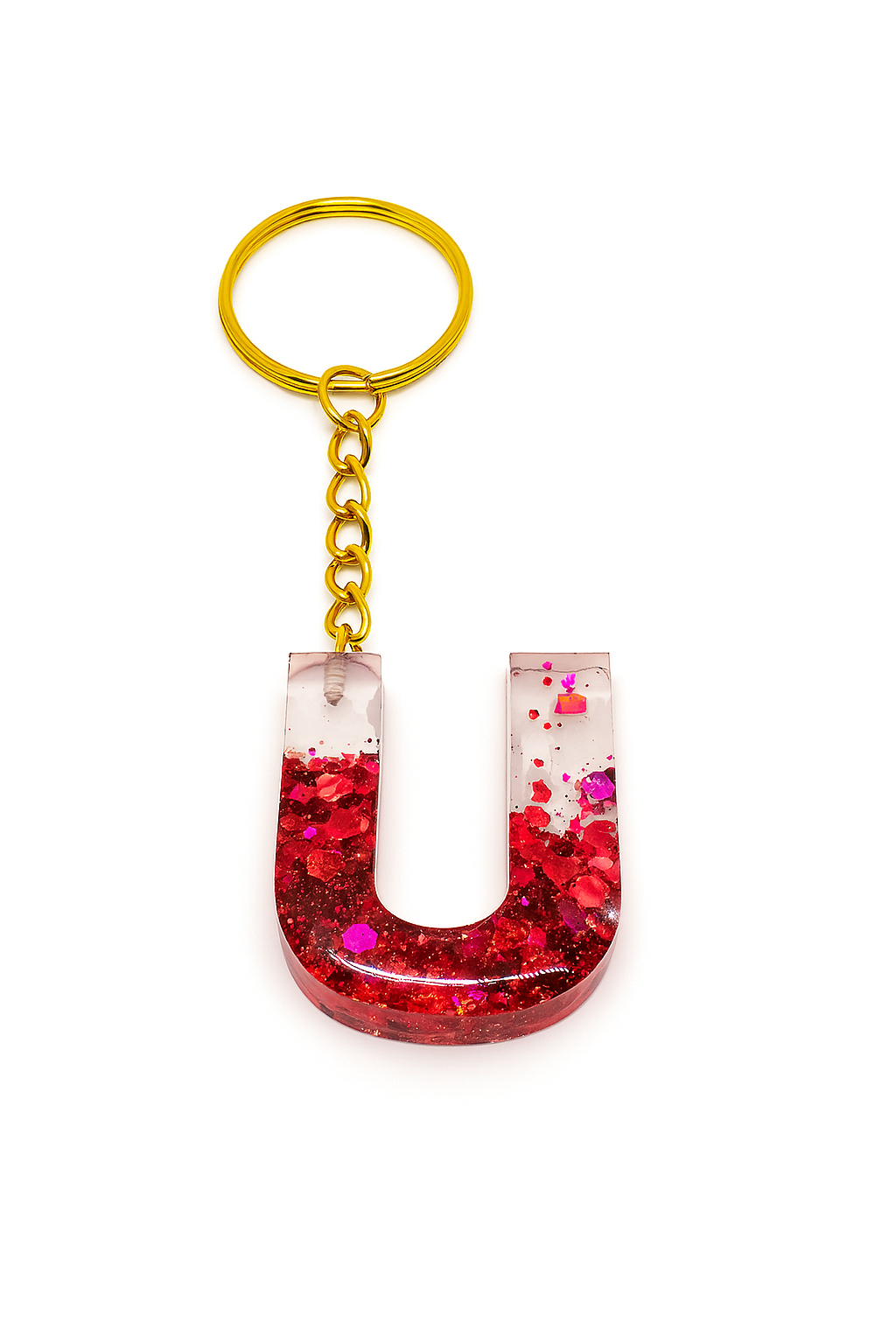 Porte-clé "lettre U" en résine - Personnalisable