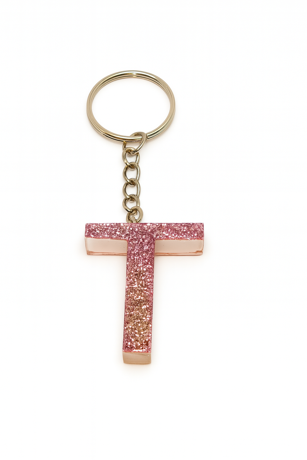Porte-clé "lettre T" en résine - Personnalisable