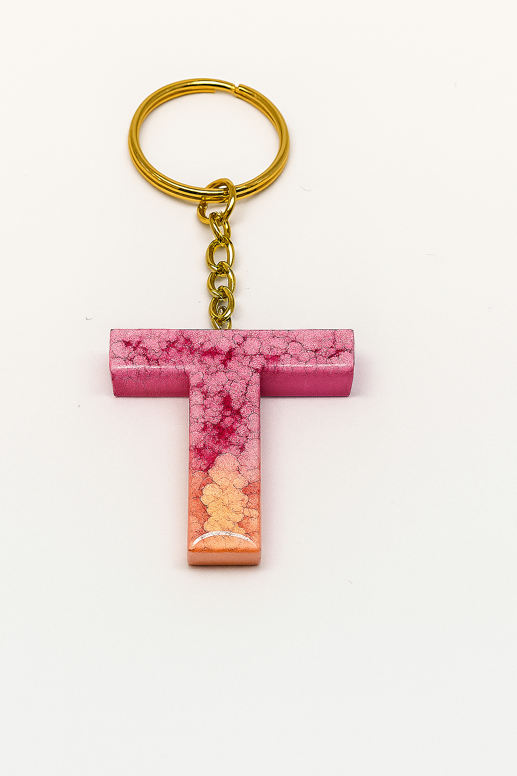Porte-clé "lettre T" en résine - Personnalisable
