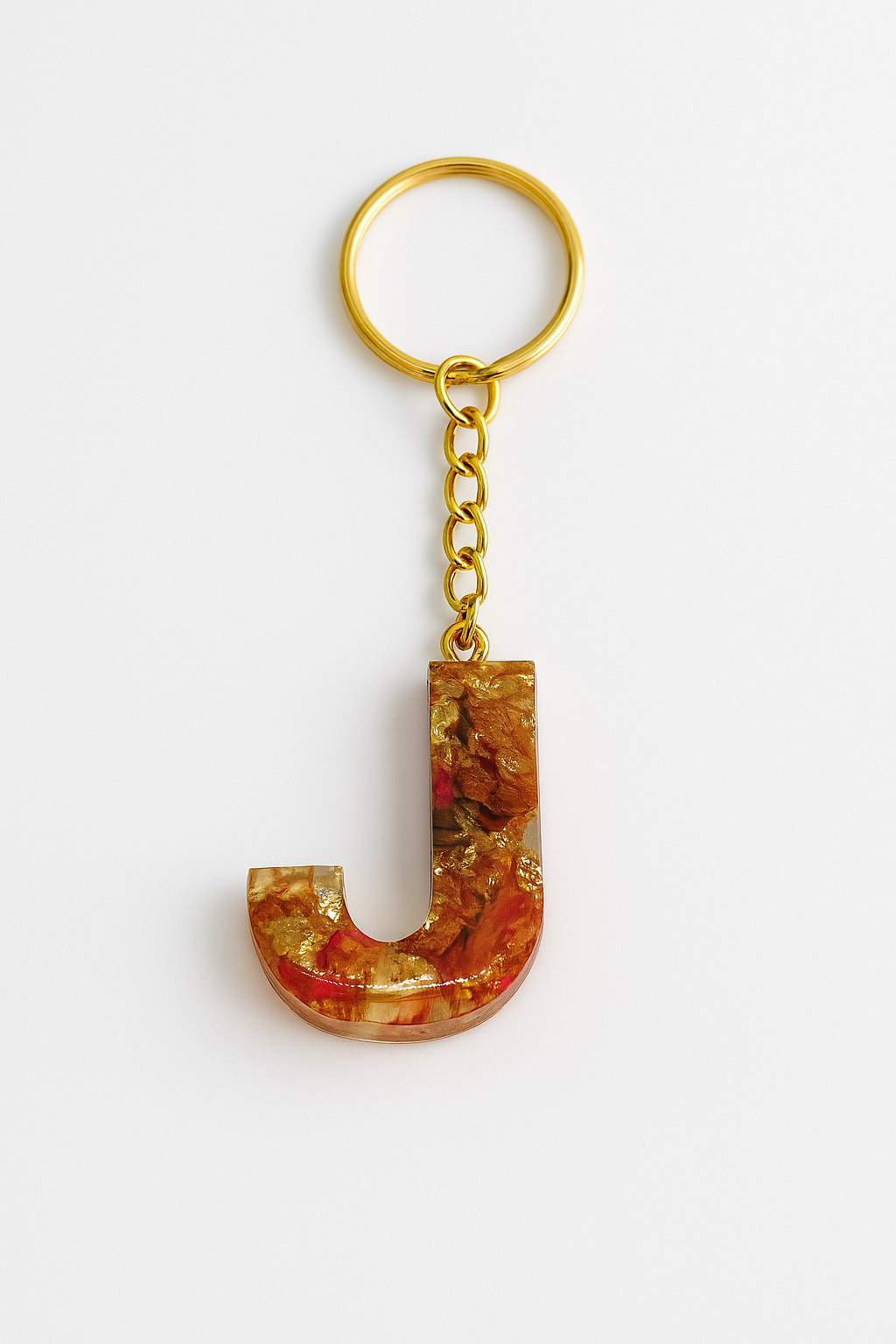 Porte-clé "lettre J" en résine - Personnalisable